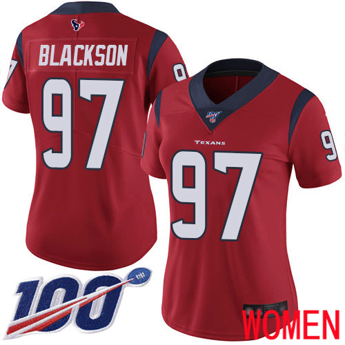 Houston Texans Limited Red Women Angelo Blackson Alternate Jersey NFL Football #97 100th Season Vapor Untouchable
